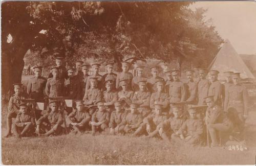 A black and white photograph of Byron Cooper Sisler posing with the 37th Battalion.