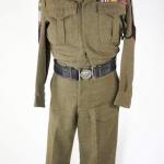 A mannequin wearing a WWII soldier’s uniform with the insignia of the  Queen’s Own Rifles.